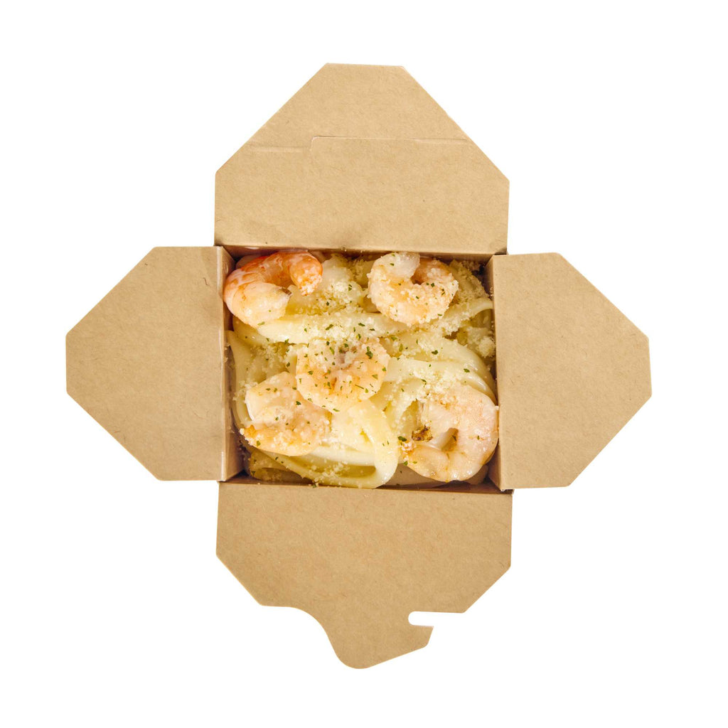 Bio Tek 16 oz Square Black Paper Noodle Take Out Container - 3 1/2" x 3" x 3 1/4" - 200 count box