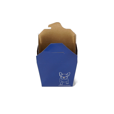 Bio Tek 16 oz Square Frenchie Paper Noodle Take Out Container - 3 1/2" x 3" x 3 1/4" - 50 count box