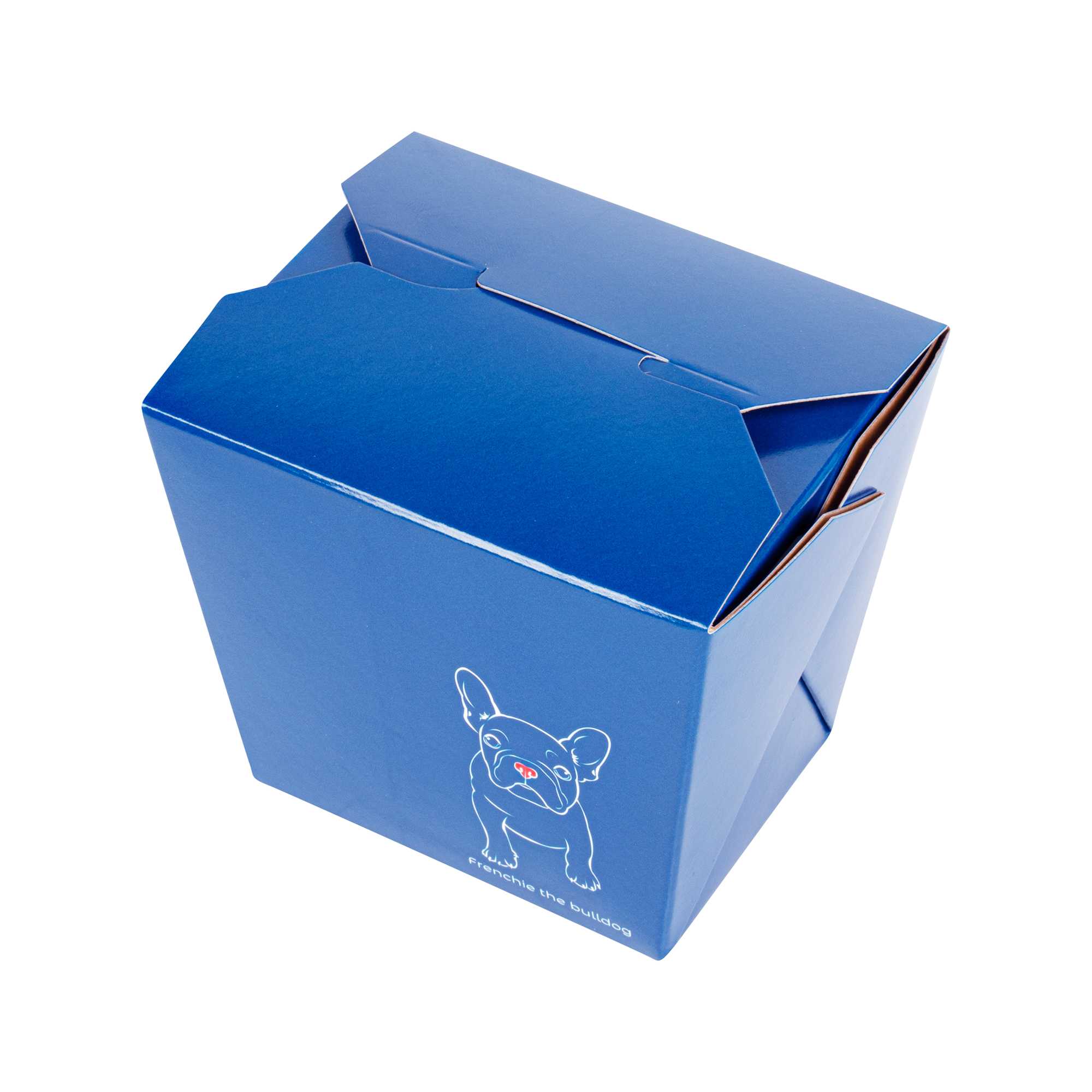 Bio Tek 16 oz Square Frenchie Paper Noodle Take Out Container - 3 1/2" x 3" x 3 1/4" - 50 count box