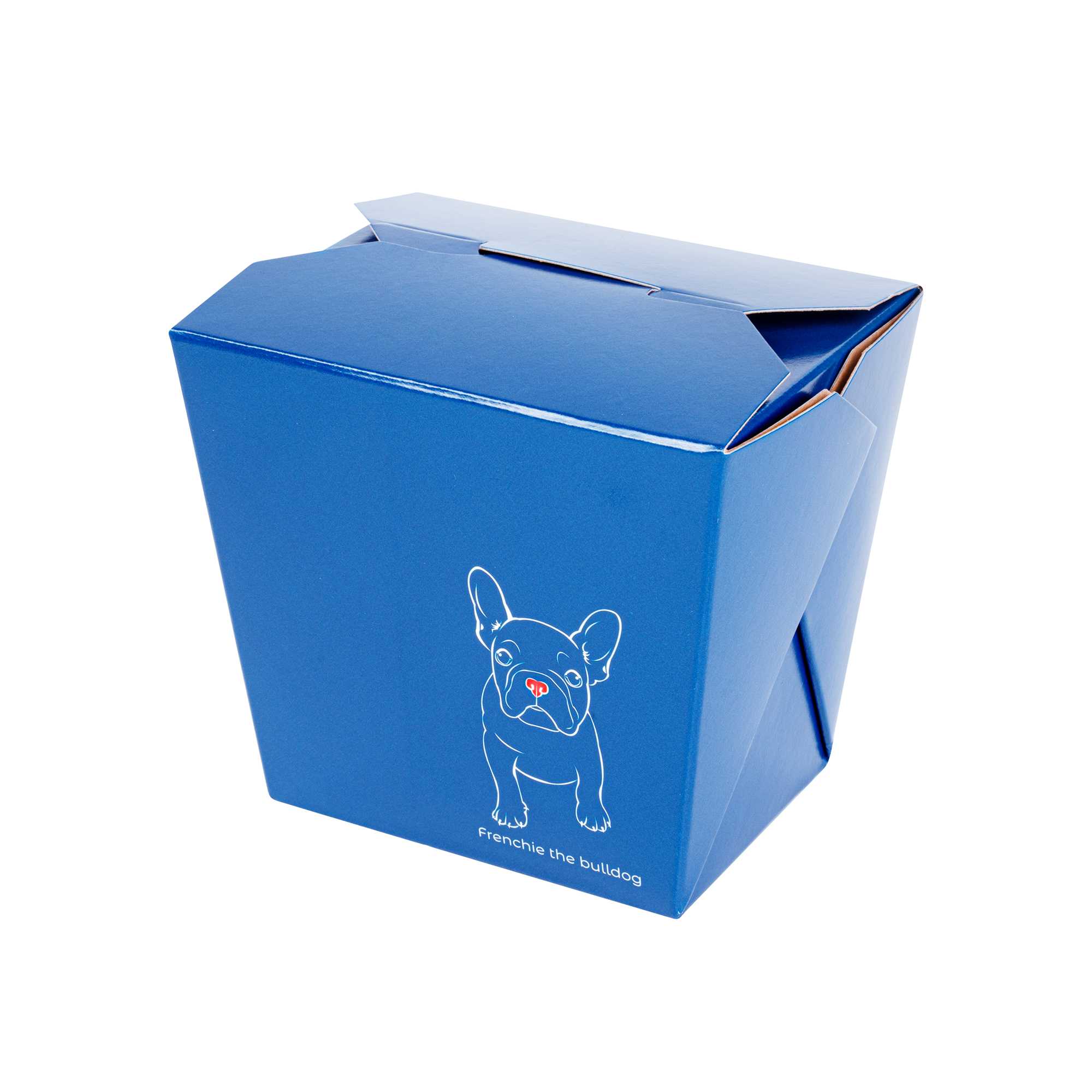 Bio Tek 16 oz Square Frenchie Paper Noodle Take Out Container - 3 1/2" x 3" x 3 1/4" - 50 count box