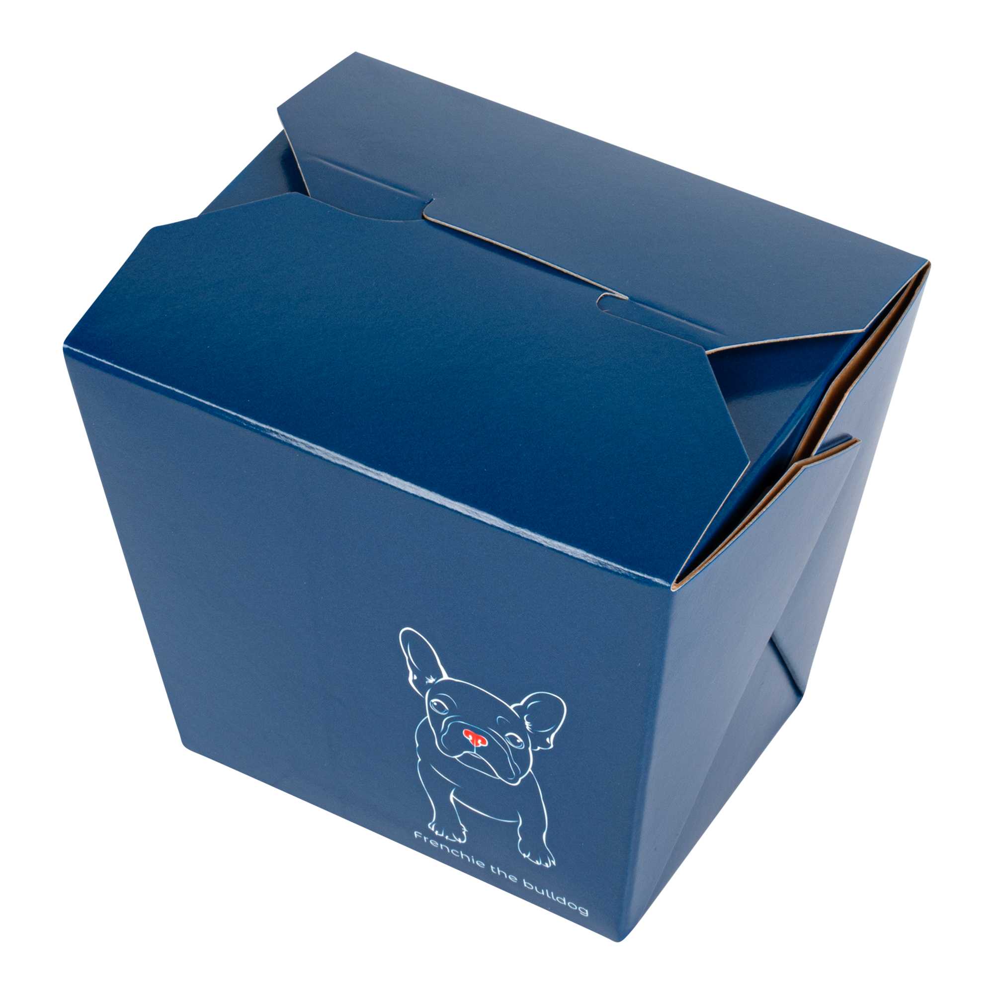 Bio Tek 16 oz Square Frenchie Paper Noodle Take Out Container - 3 1/2" x 3" x 3 1/4" - 200 count box