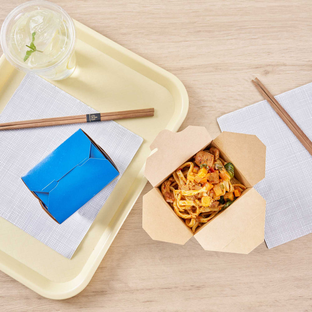 Bio Tek 16 oz Square Frenchie Paper Noodle Take Out Container - 3 1/2" x 3" x 3 1/4" - 200 count box