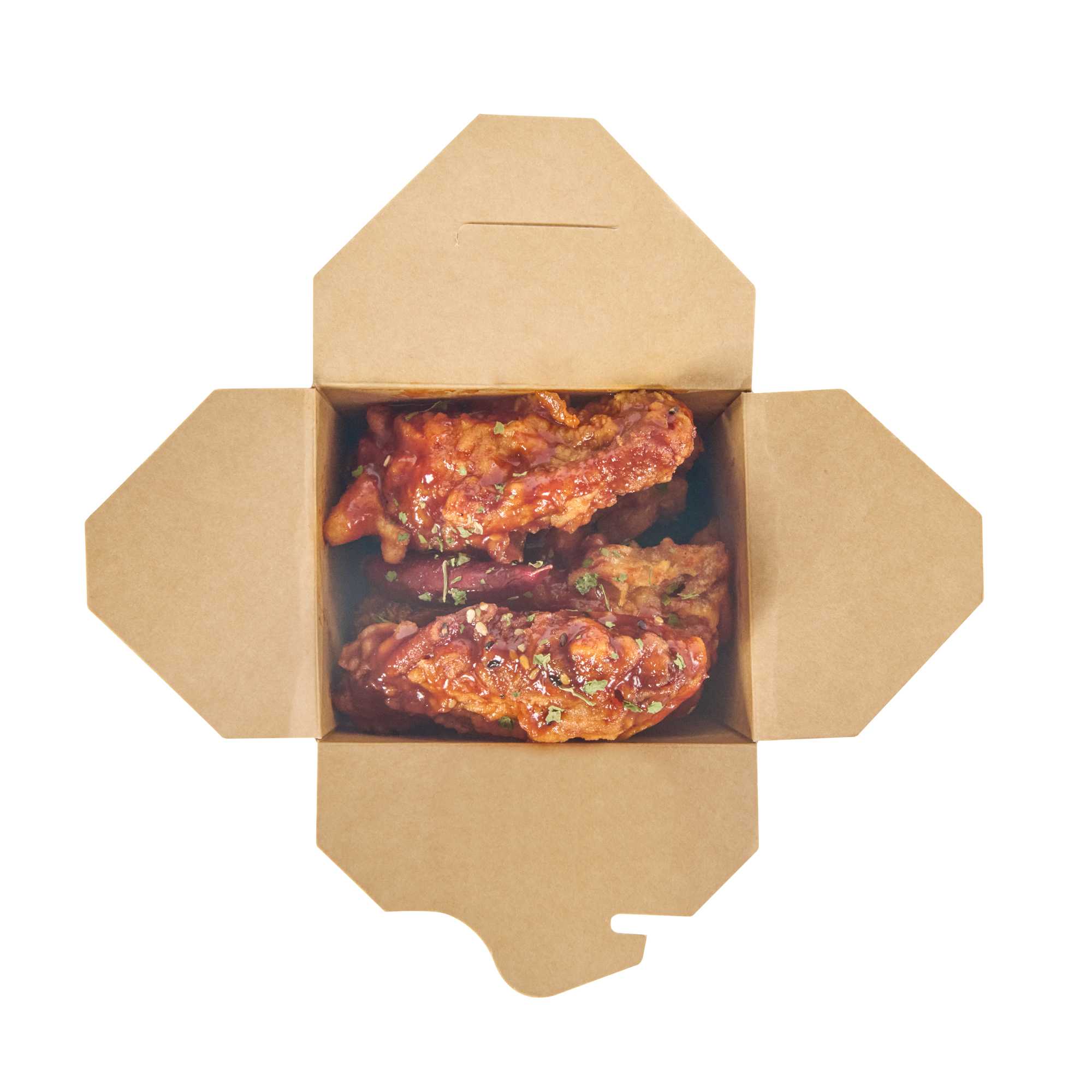Bio Tek 16 oz Square Plaid Paper Noodle Take Out Container - 3 1/2" x 3" x 3 1/4" - 200 count box