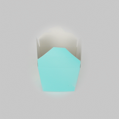 Bio Tek 16 oz Square Turquoise Paper Noodle Take Out Container - 3 1/2" x 3" x 3 1/4" - 50 count box