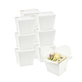 Bio Tek 16 oz Square White Paper Noodle Take Out Container - 3 1/2" x 3" x 3 1/4" - 25 count box