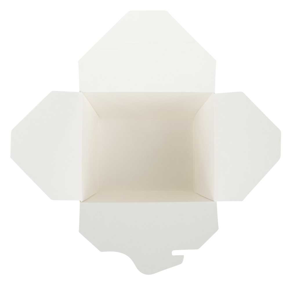 Bio Tek 16 oz Square White Paper Noodle Take Out Container - 3 1/2" x 3" x 3 1/4" - 200 count box