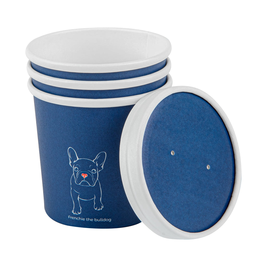 Bio Tek 12 oz Round Frenchie Paper Soup Container - 3 1/2" x 3 1/2" x 3 1/2" - 25 count box