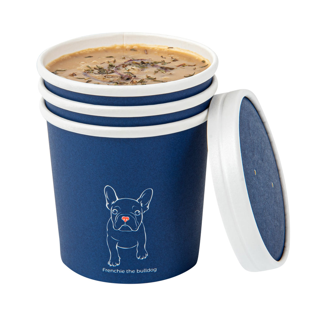Bio Tek 12 oz Round Frenchie Paper Soup Container - 3 1/2" x 3 1/2" x 3 1/2" - 200 count box