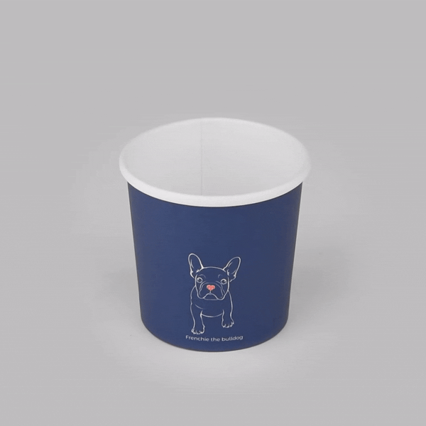 Bio Tek 12 oz Round Frenchie Paper Soup Container - 3 1/2" x 3 1/2" x 3 1/2" - 200 count box