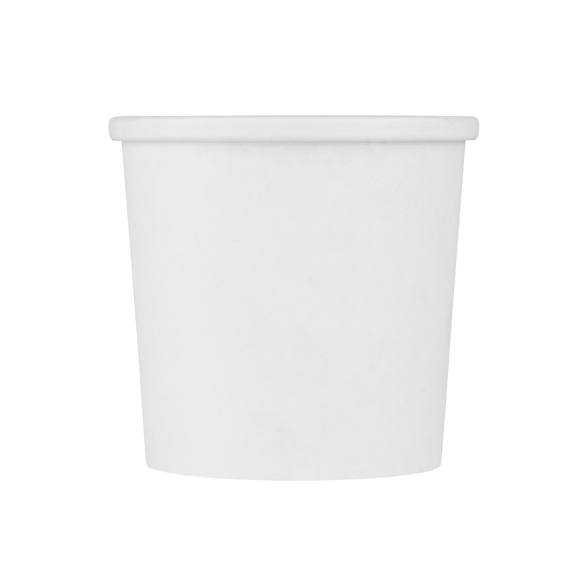 Bio Tek 12 oz Round White Paper Soup Container - 3 1/2" x 3 1/2" x 3 1/2" - 25 count box