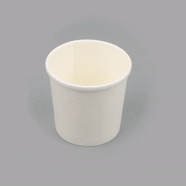 Bio Tek 12 oz Round White Paper Soup Container - 3 1/2" x 3 1/2" x 3 1/2" - 200 count box