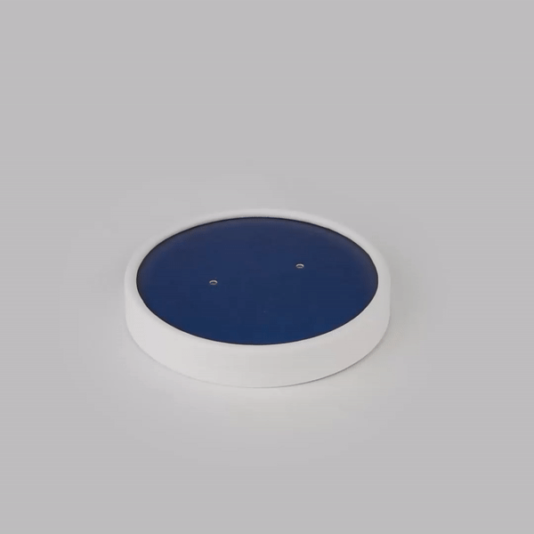 Bio Tek Round Blue and White Stripe Paper Soup Container Lid - Fits 12 oz - 200 count box