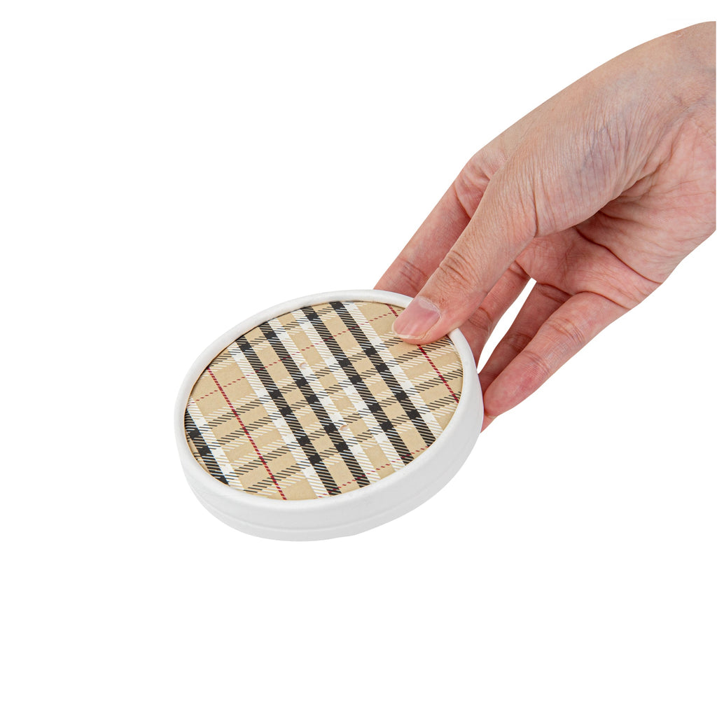 Bio Tek Round Plaid Paper Soup Container Lid - Fits 12 oz - 25 count box