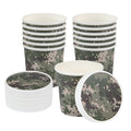 Bio Tek Round Camouflage Paper Soup Container Lid - Fits 12 oz - 25 count box