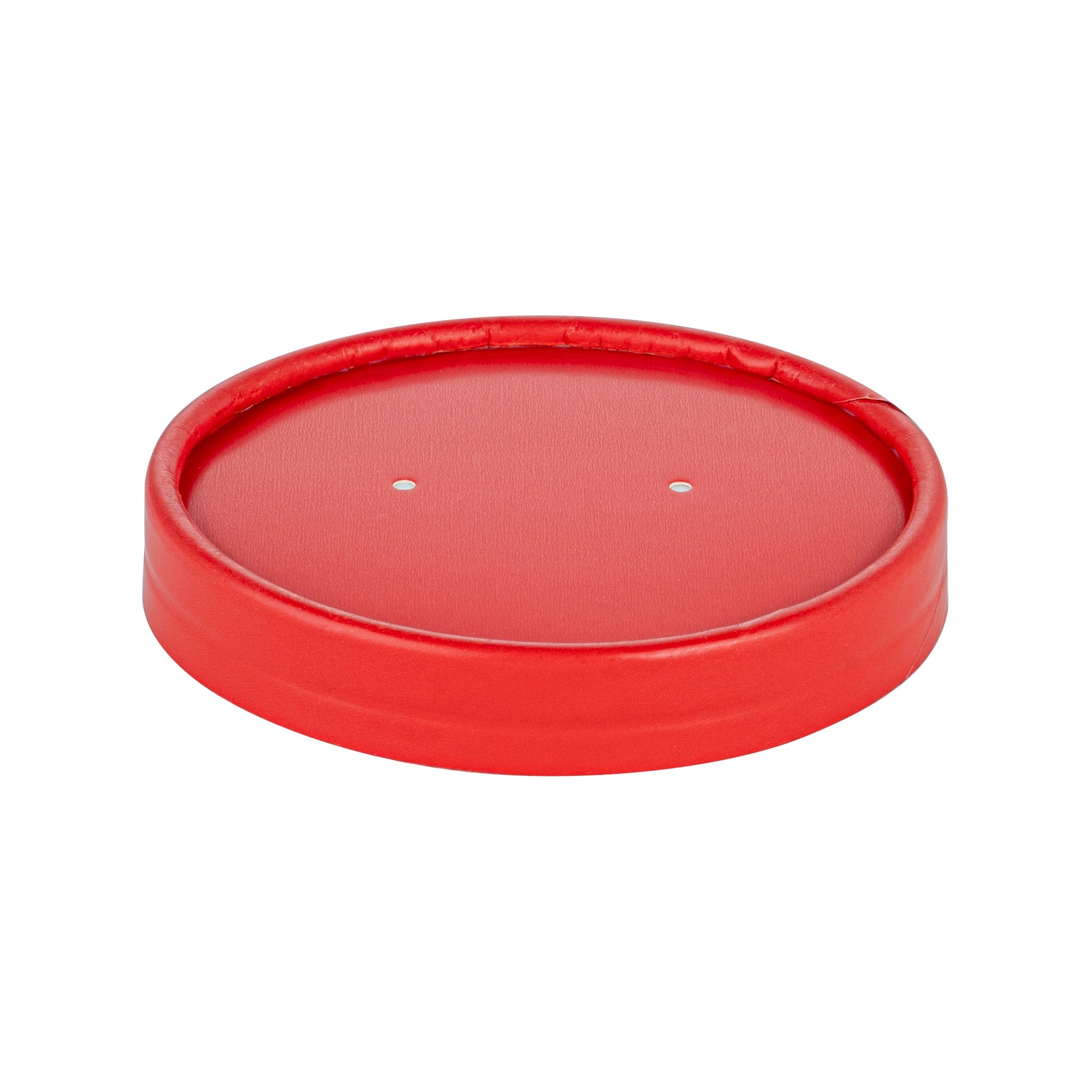Bio Tek Round Red Paper Soup Container Lid - Fits 12 oz - 200 count box