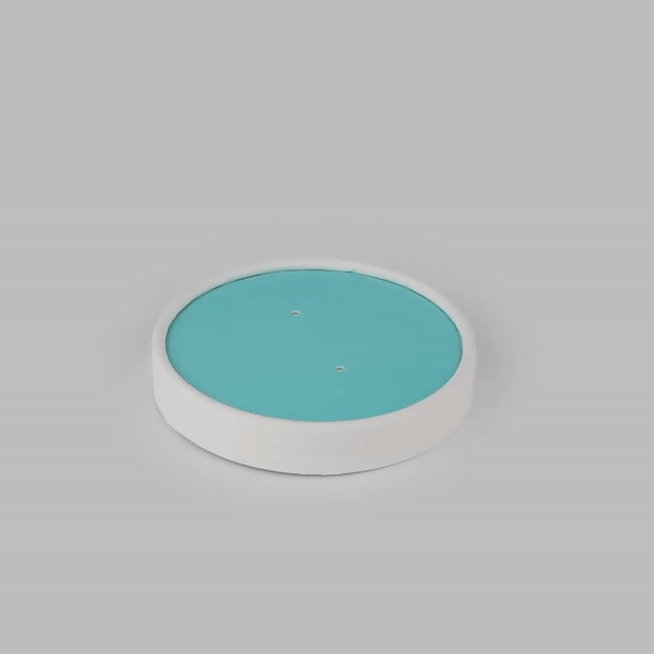Bio Tek Round Turquoise Paper Soup Container Lid - Fits 12 oz - 200 count box