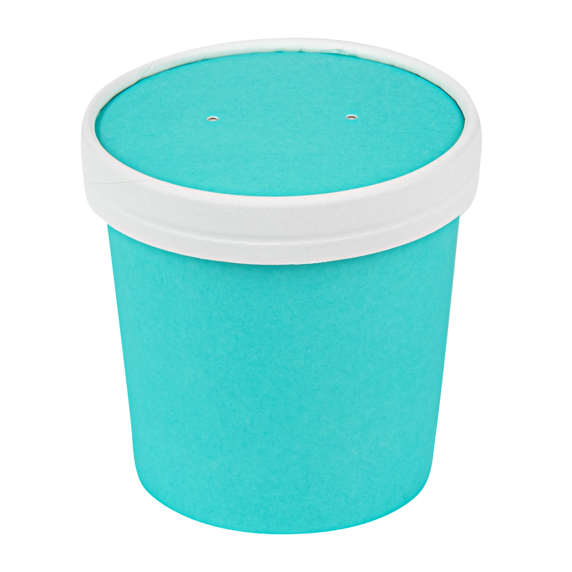 Bio Tek Round Turquoise Paper Soup Container Lid - Fits 12 oz - 200 count box