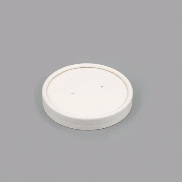 Bio Tek Round White Paper Soup Container Lid - Fits 8 and 12 oz - 200 count box