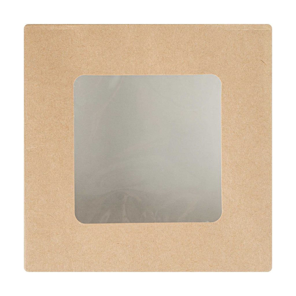 Cafe Vision 13 oz Square Kraft Paper Small Take Out Container - 4 1/2" x 4 1/2" x 1 1/2" - 25 count box
