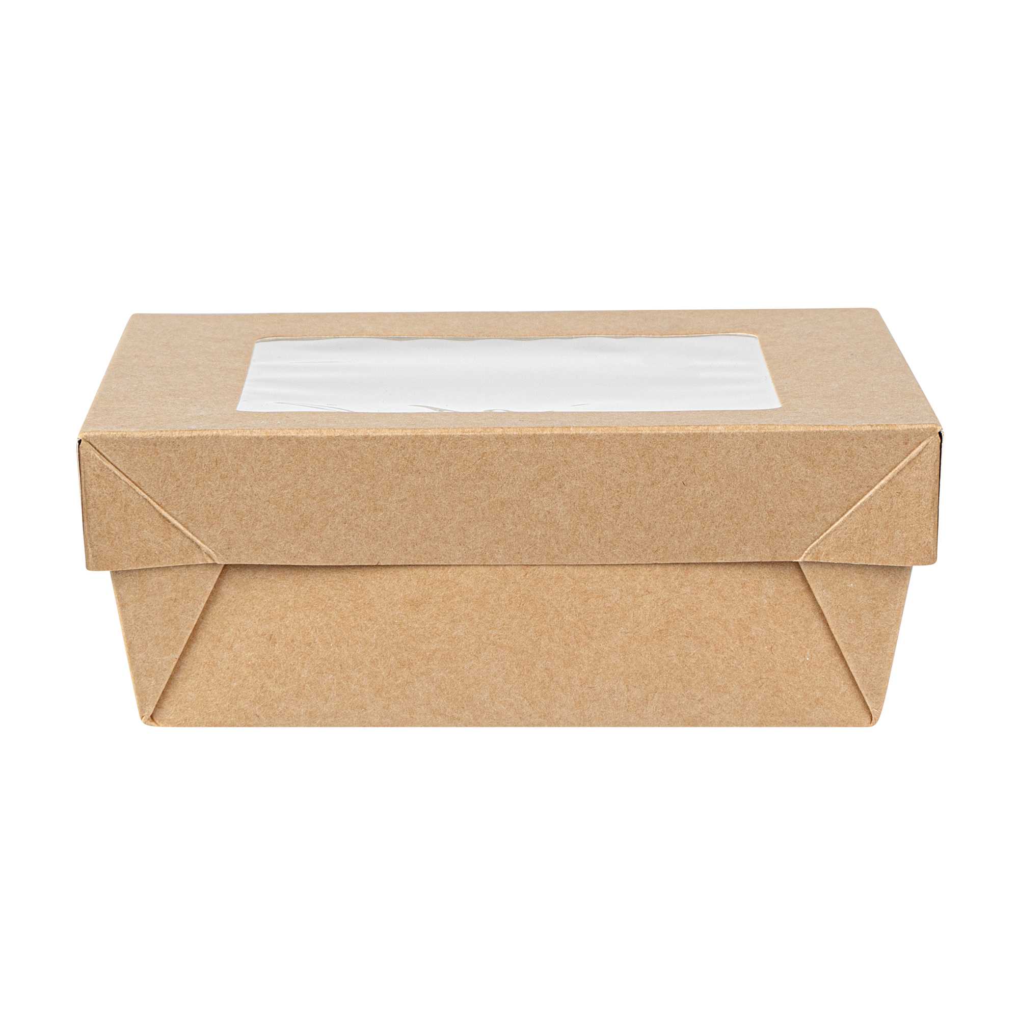Cafe Vision 27 oz Square Kraft Paper Medium Take Out Container - 5 1/4" x 5 1/4" x 2" - 25 count box