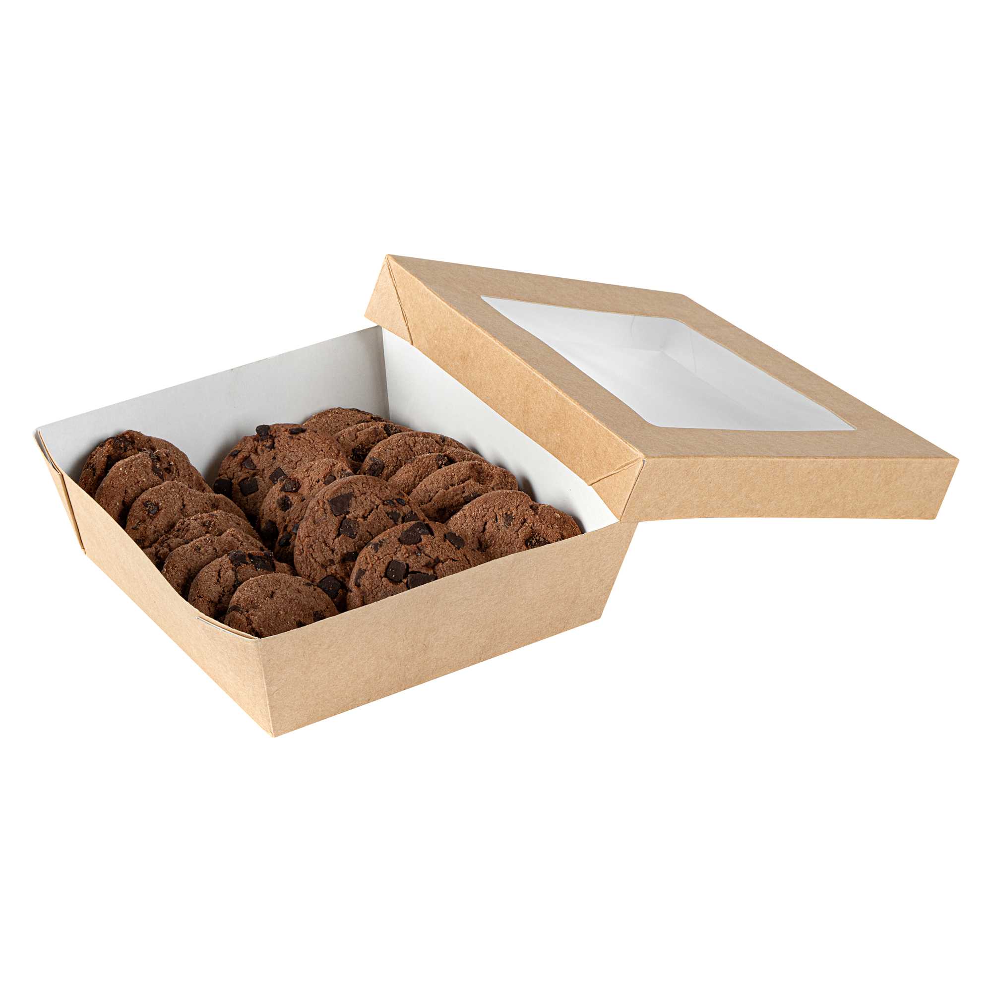 Cafe Vision 34 oz Square Kraft Paper Large Take Out Container - 6" x 6" x 2" - 200 count box
