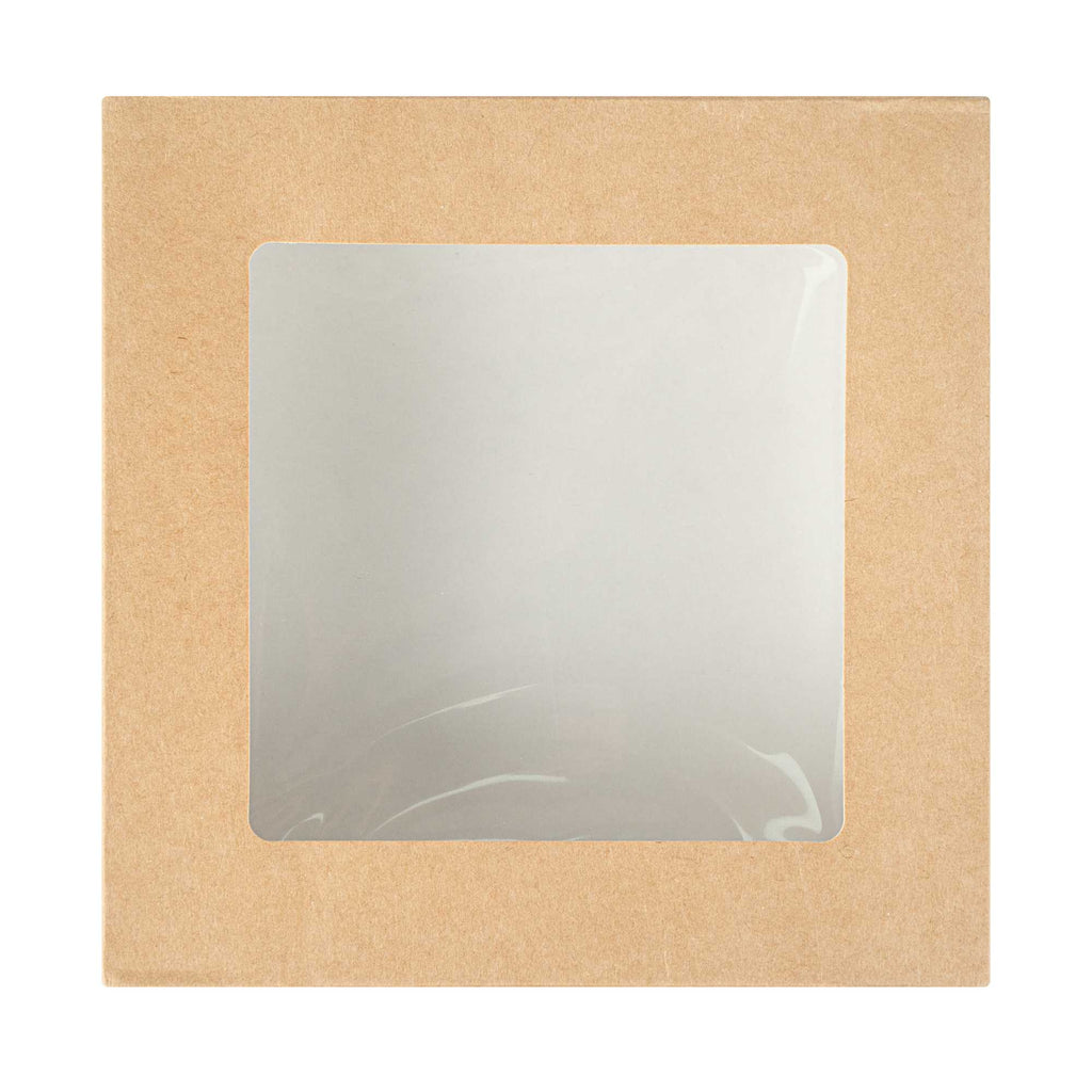 Cafe Vision 34 oz Square Kraft Paper Large Take Out Container - 6" x 6" x 2" - 200 count box