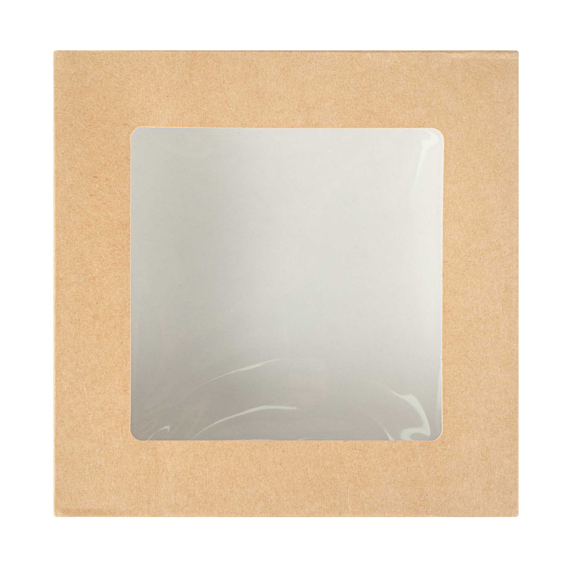 Cafe Vision 34 oz Square Kraft Paper Large Take Out Container - 6" x 6" x 2" - 200 count box