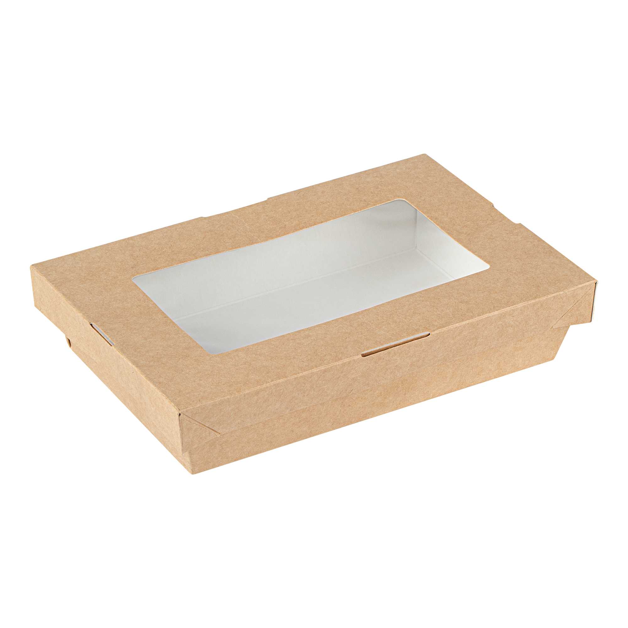 Cafe Vision 28 oz Rectangle Kraft Paper Small Take Out Container - 7 1/2" x 5" x 1 1/2" - 25 count box