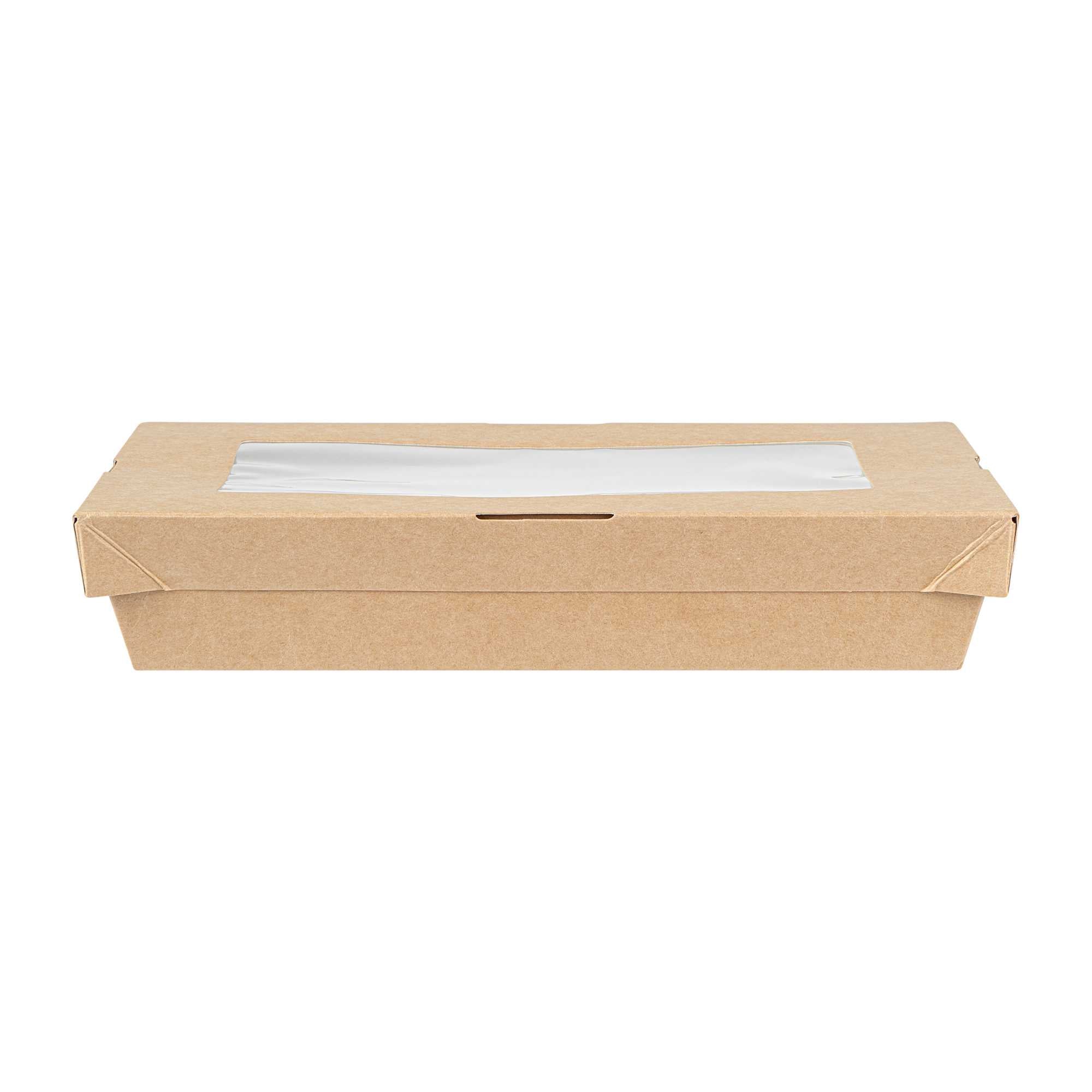 Cafe Vision 34 oz Rectangle Kraft Paper Large Take Out Container - 8 1/2" x 5 1/4" x 1 1/2" - 200 count box