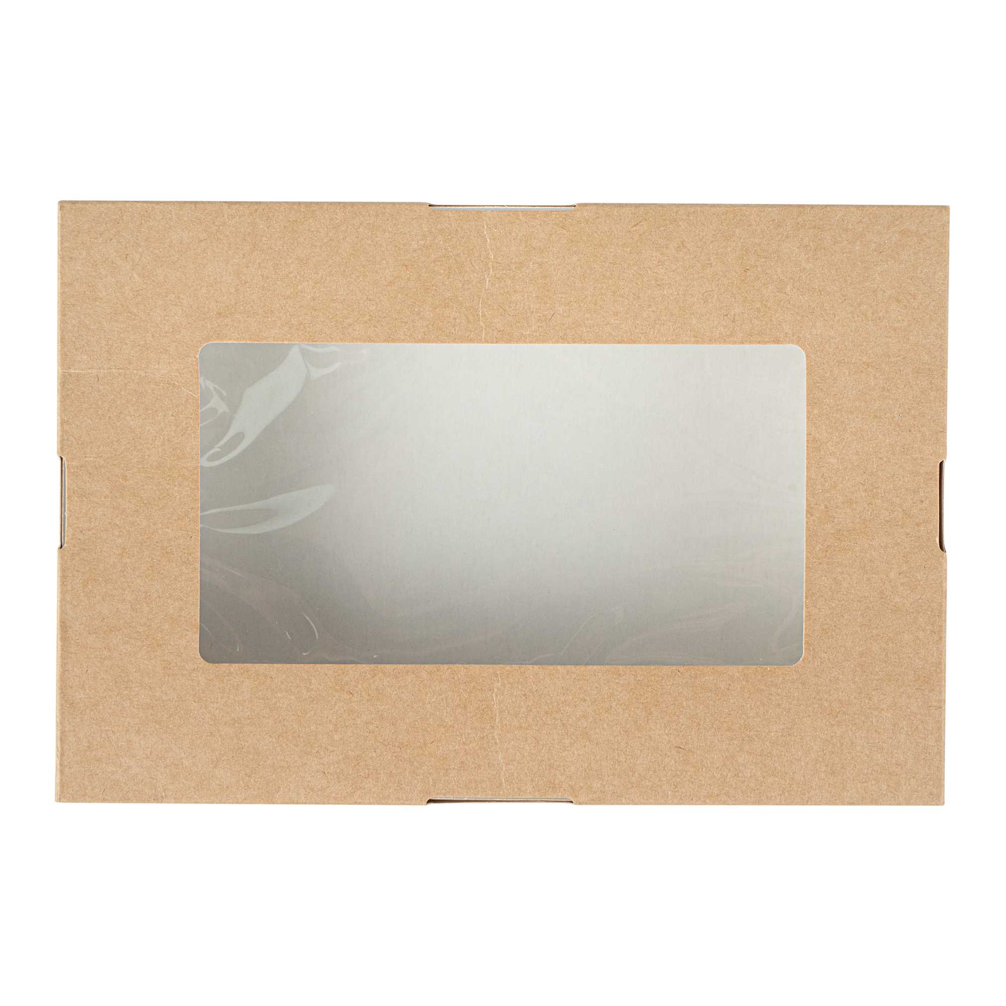 Cafe Vision 34 oz Rectangle Kraft Paper Large Take Out Container - 8 1/2" x 5 1/4" x 1 1/2" - 200 count box