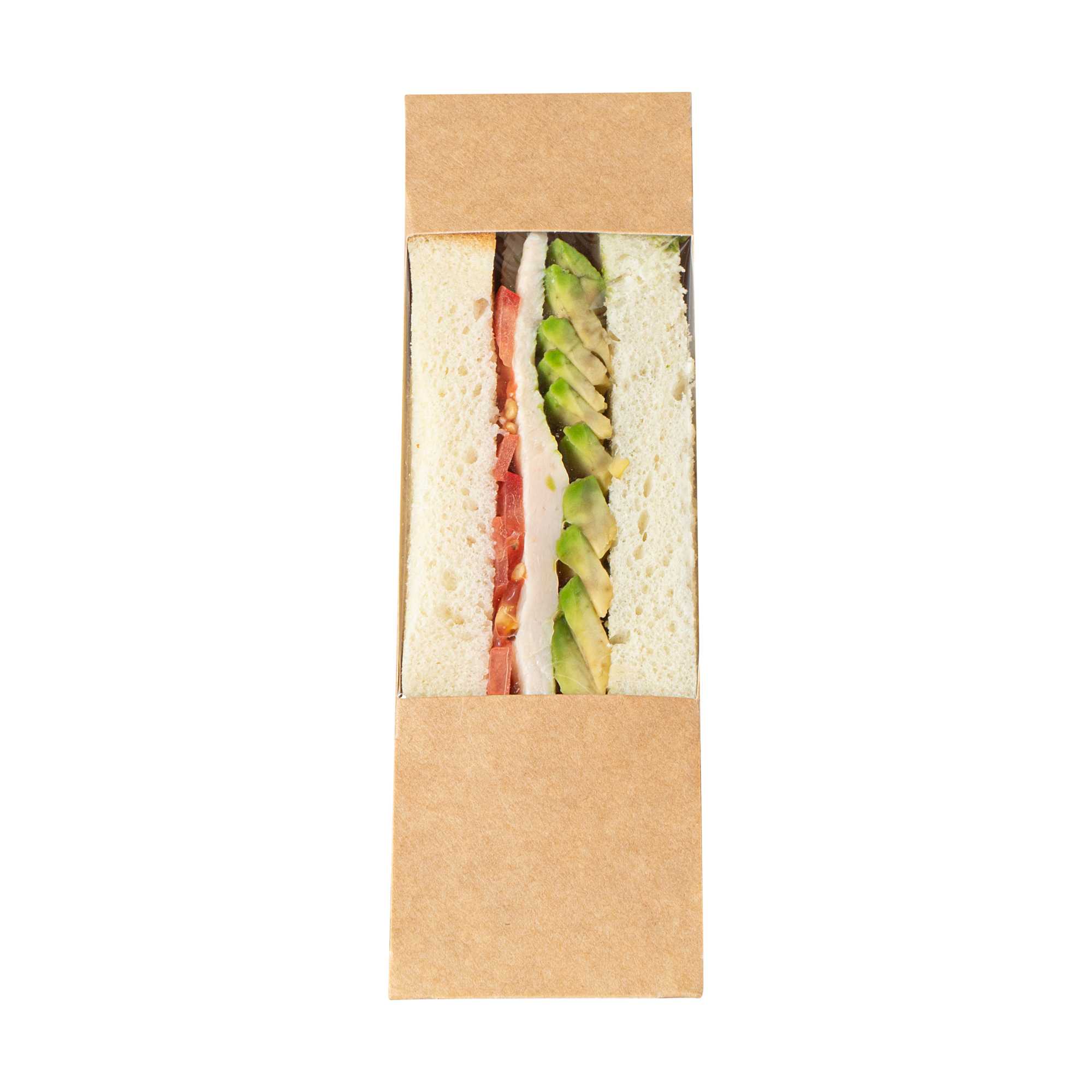 Cafe Vision Triangle Kraft Paper Small Sandwich Box - 4 3/4" x 4 3/4" x 2" - 200 count box