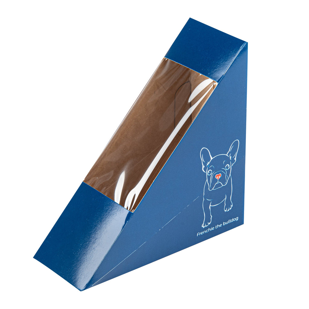 Cafe Vision Triangle Frenchie Paper Small Sandwich Box - 4 3/4" x 4 3/4" x 2" - 25 count box