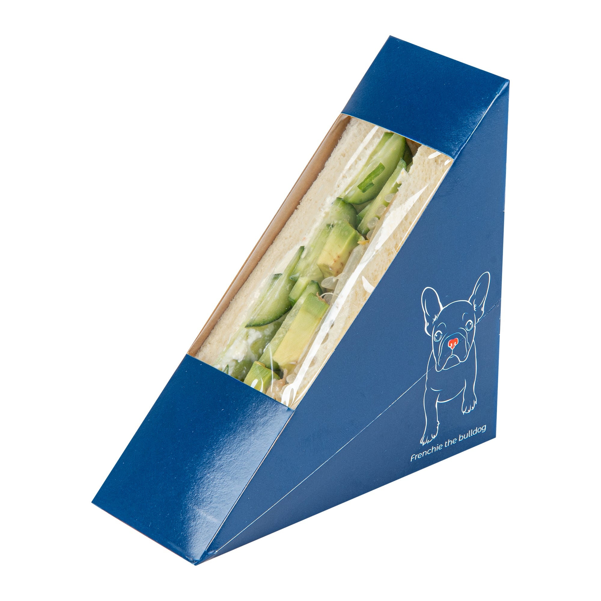 Cafe Vision Triangle Frenchie Paper Small Sandwich Box - 4 3/4" x 4 3/4" x 2" - 25 count box