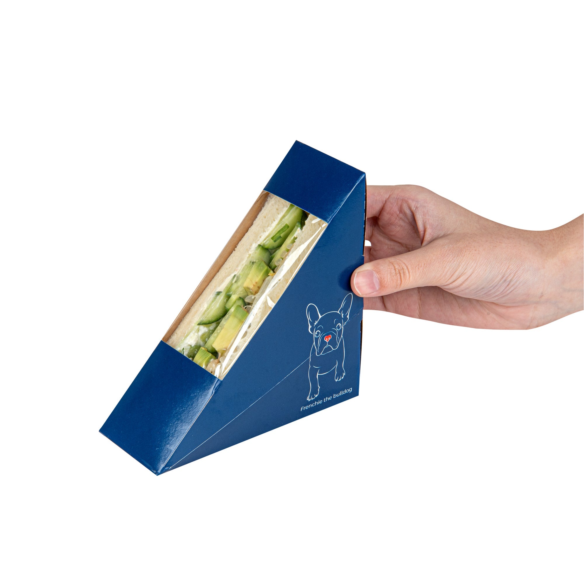 Cafe Vision Triangle Frenchie Paper Small Sandwich Box - 4 3/4" x 4 3/4" x 2" - 200 count box