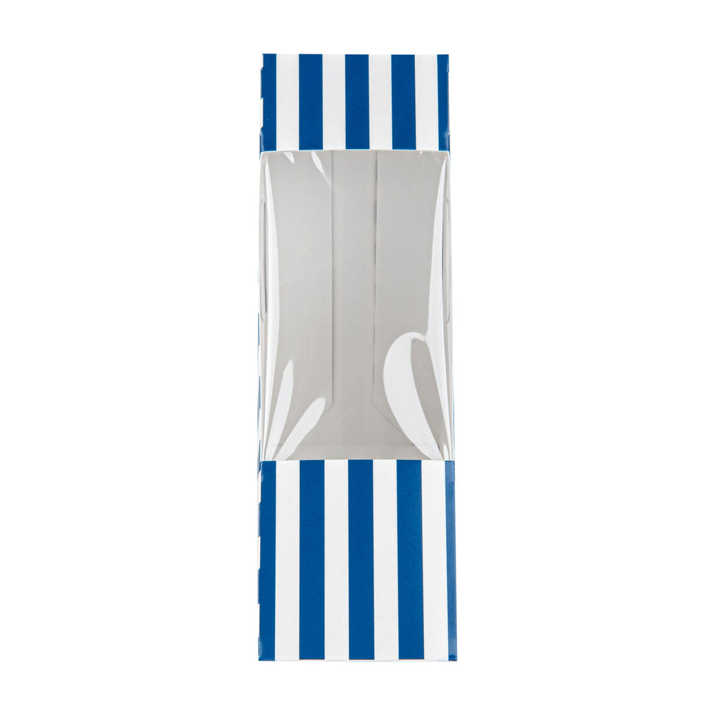Cafe Vision Triangle Blue and White Stripe Paper Small Sandwich Box - 4 3/4" x 4 3/4" x 2" - 200 count box