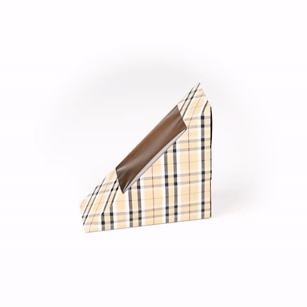 Cafe Vision Triangle Plaid Paper Small Sandwich Box - 4 3/4" x 4 3/4" x 2" - 200 count box