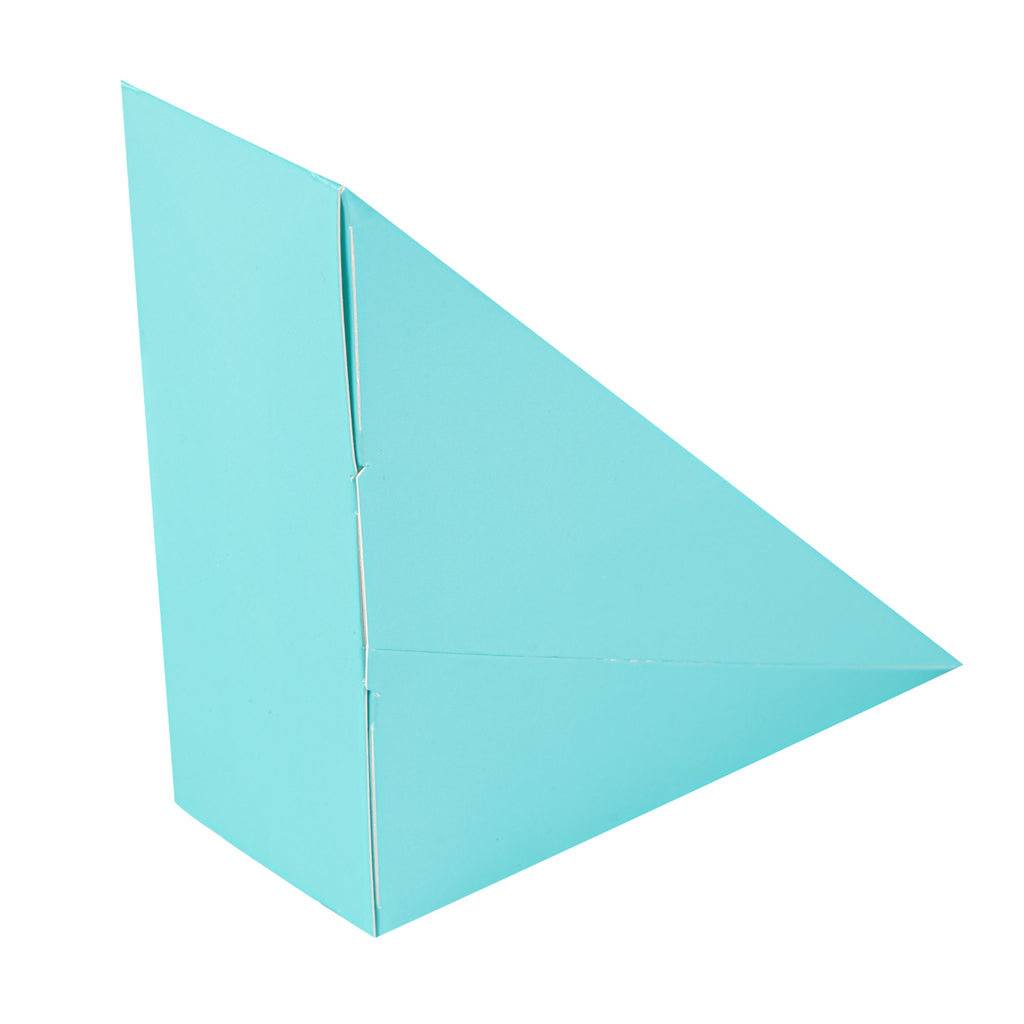 Cafe Vision Triangle Turquoise Paper Small Sandwich Box - 4 3/4" x 4 3/4" x 2" - 200 count box