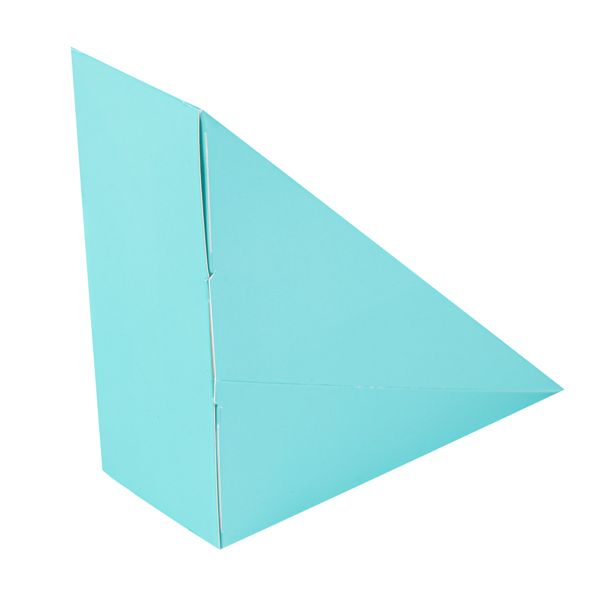Cafe Vision Triangle Turquoise Paper Small Sandwich Box - 4 3/4" x 4 3/4" x 2" - 200 count box
