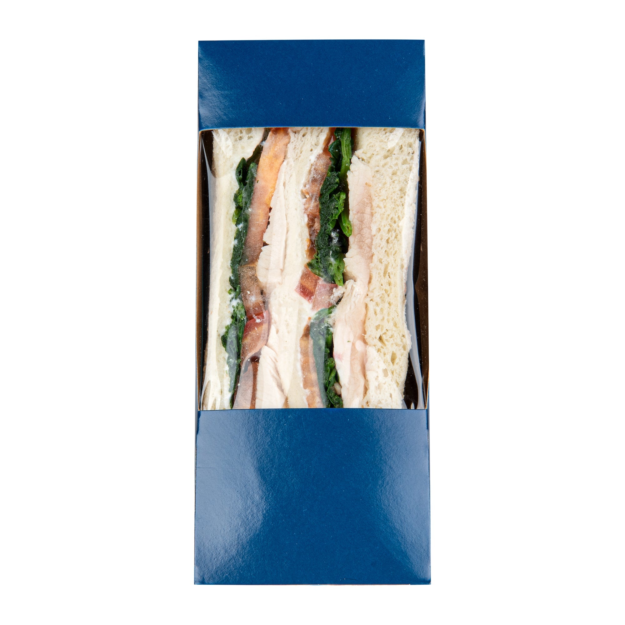 Cafe Vision Triangle Frenchie Paper Medium Sandwich Box - 4 3/4" x 4 3/4" x 2 3/4" - 25 count box