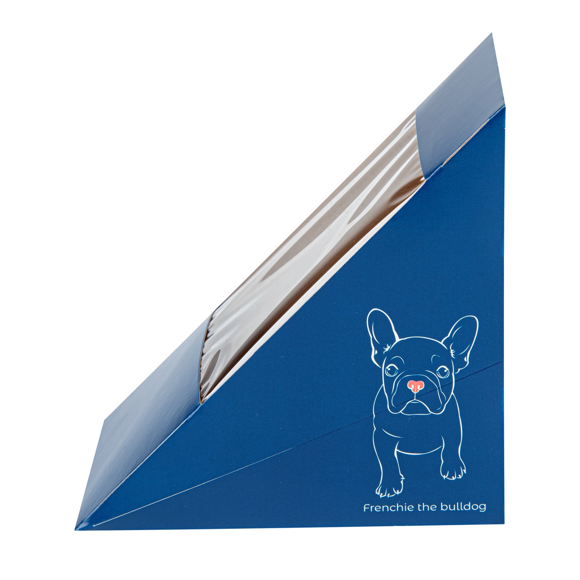 Cafe Vision Triangle Frenchie Paper Medium Sandwich Box - 4 3/4" x 4 3/4" x 2 3/4" - 200 count box