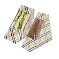 Cafe Vision Triangle Plaid Paper Medium Sandwich Box - 4 3/4" x 4 3/4" x 2 3/4" - 25 count box
