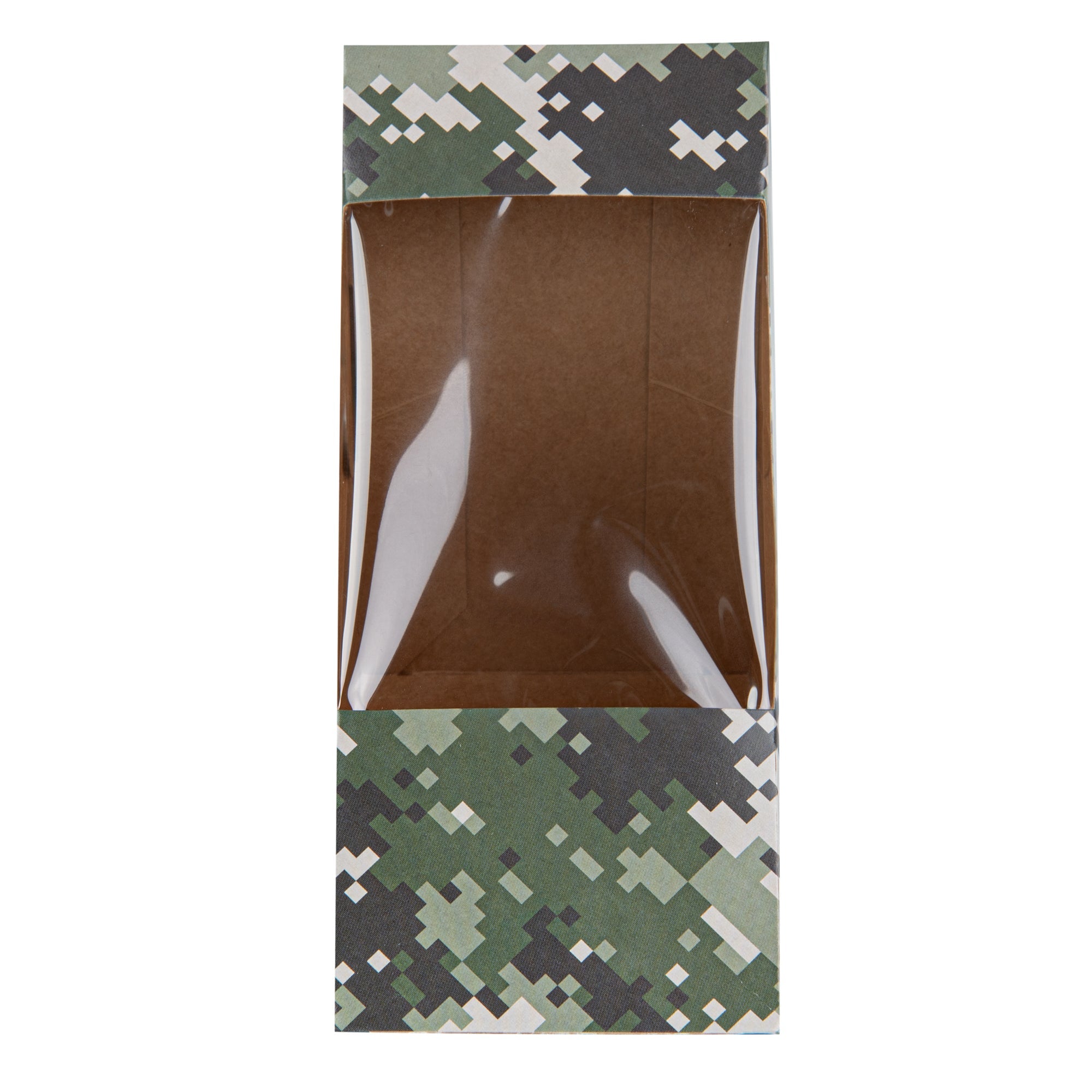 Cafe Vision Triangle Camouflage Paper Medium Sandwich Box - 4 3/4" x 4 3/4" x 2 3/4" - 25 count box