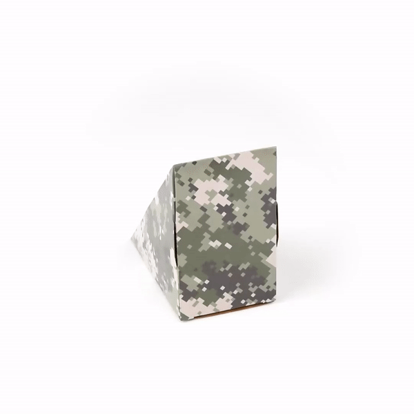 Cafe Vision Triangle Camouflage Paper Medium Sandwich Box - 4 3/4" x 4 3/4" x 2 3/4" - 200 count box