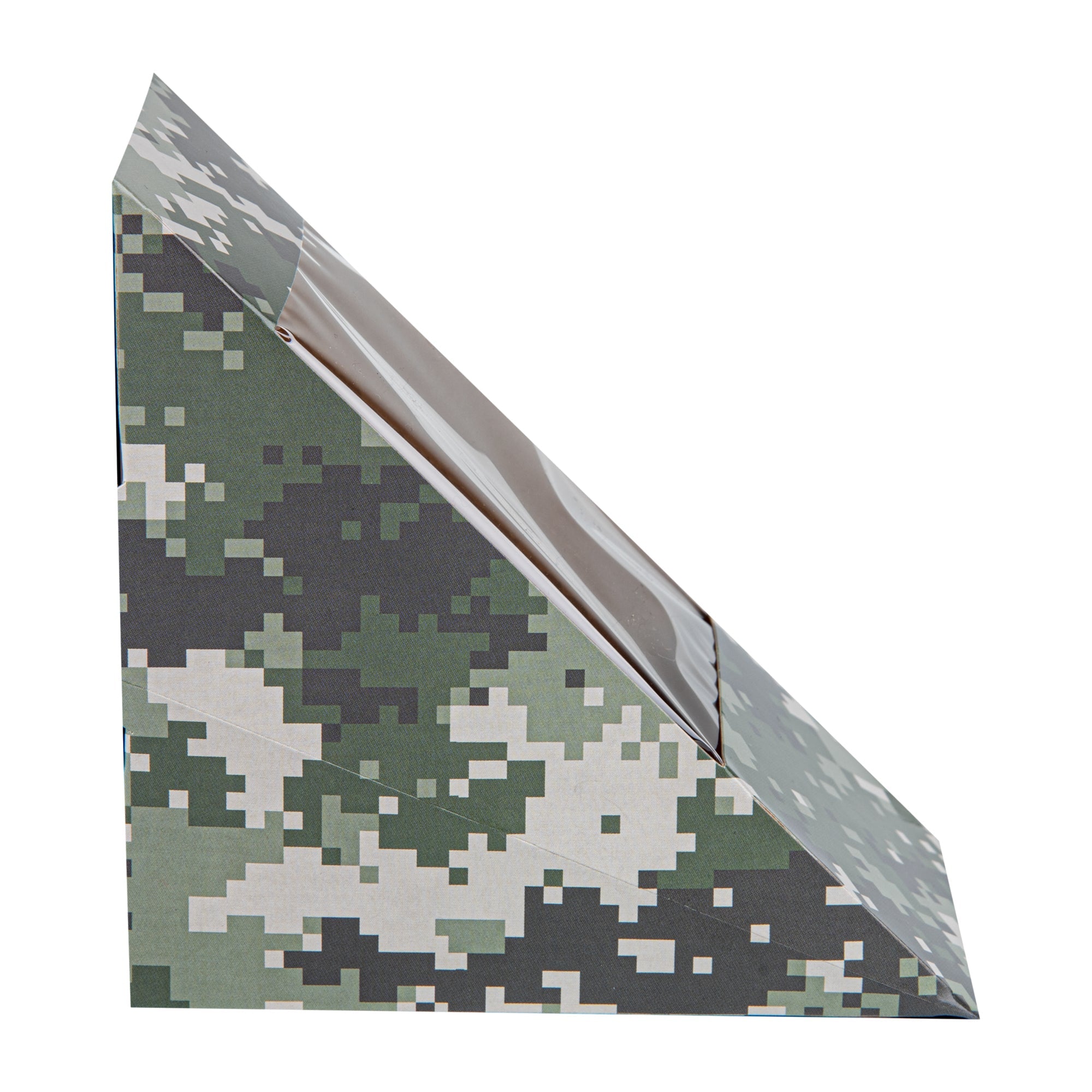 Cafe Vision Triangle Camouflage Paper Medium Sandwich Box - 4 3/4" x 4 3/4" x 2 3/4" - 200 count box