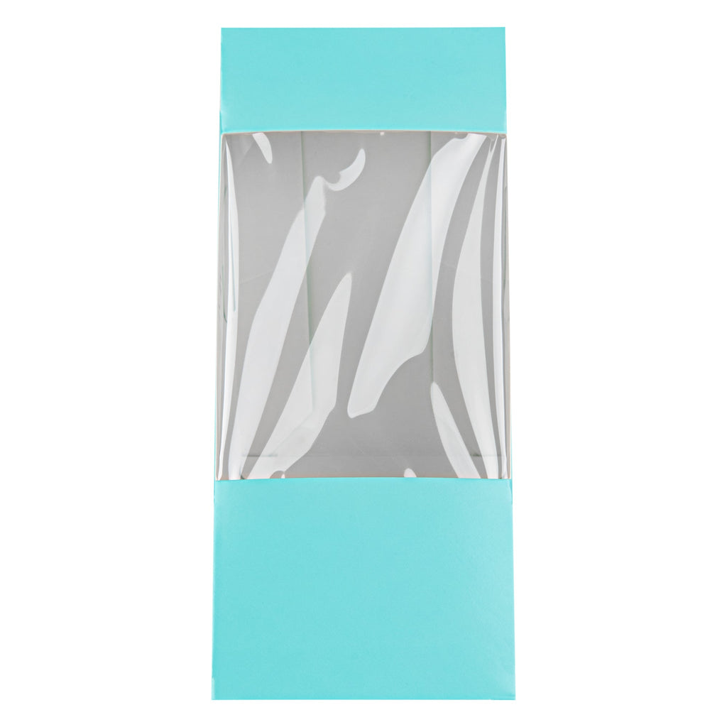 Cafe Vision Triangle Turquoise Paper Medium Sandwich Box - 4 3/4" x 4 3/4" x 2 3/4" - 25 count box