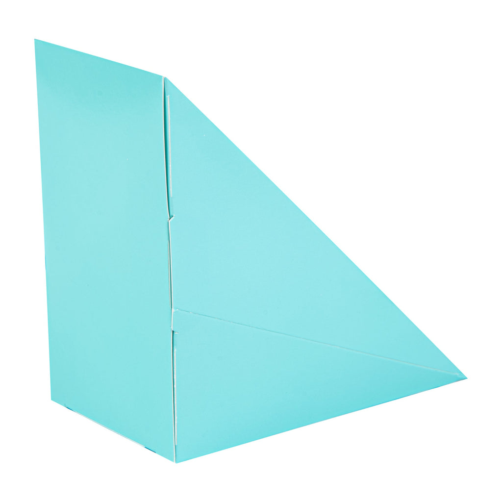 Cafe Vision Triangle Turquoise Paper Medium Sandwich Box - 4 3/4" x 4 3/4" x 2 3/4" - 200 count box