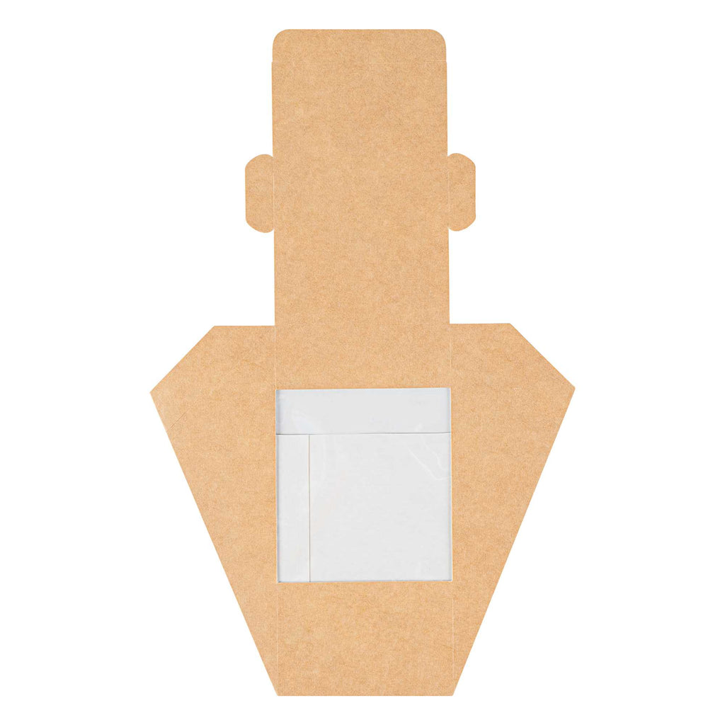 Cafe Vision Triangle Kraft Paper Large Sandwich Box - 4 3/4" x 4 3/4" x 3 1/4" - 25 count box