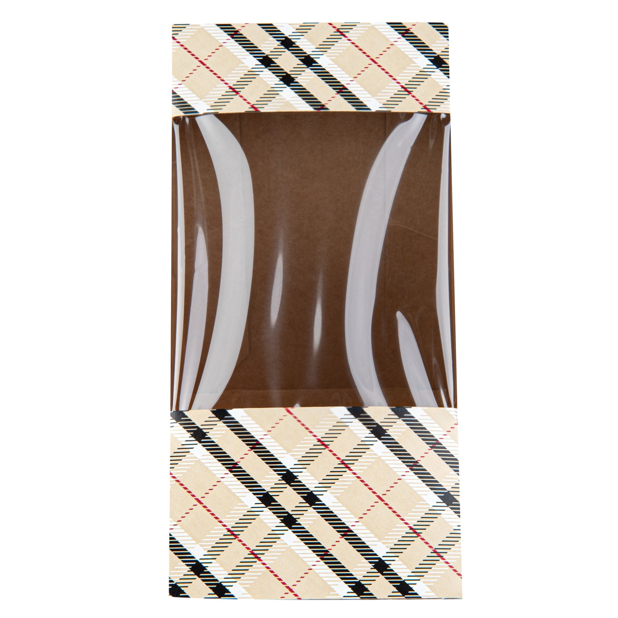 Cafe Vision Triangle Plaid Paper Large Sandwich Box - 4 3/4" x 4 3/4" x 3 1/4" - 200 count box