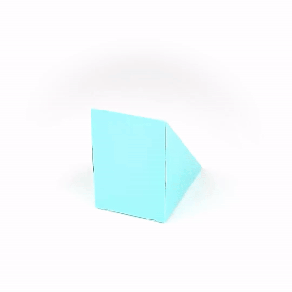 Cafe Vision Triangle Turquoise Paper Large Sandwich Box - 4 3/4" x 4 3/4" x 3 1/4" - 200 count box