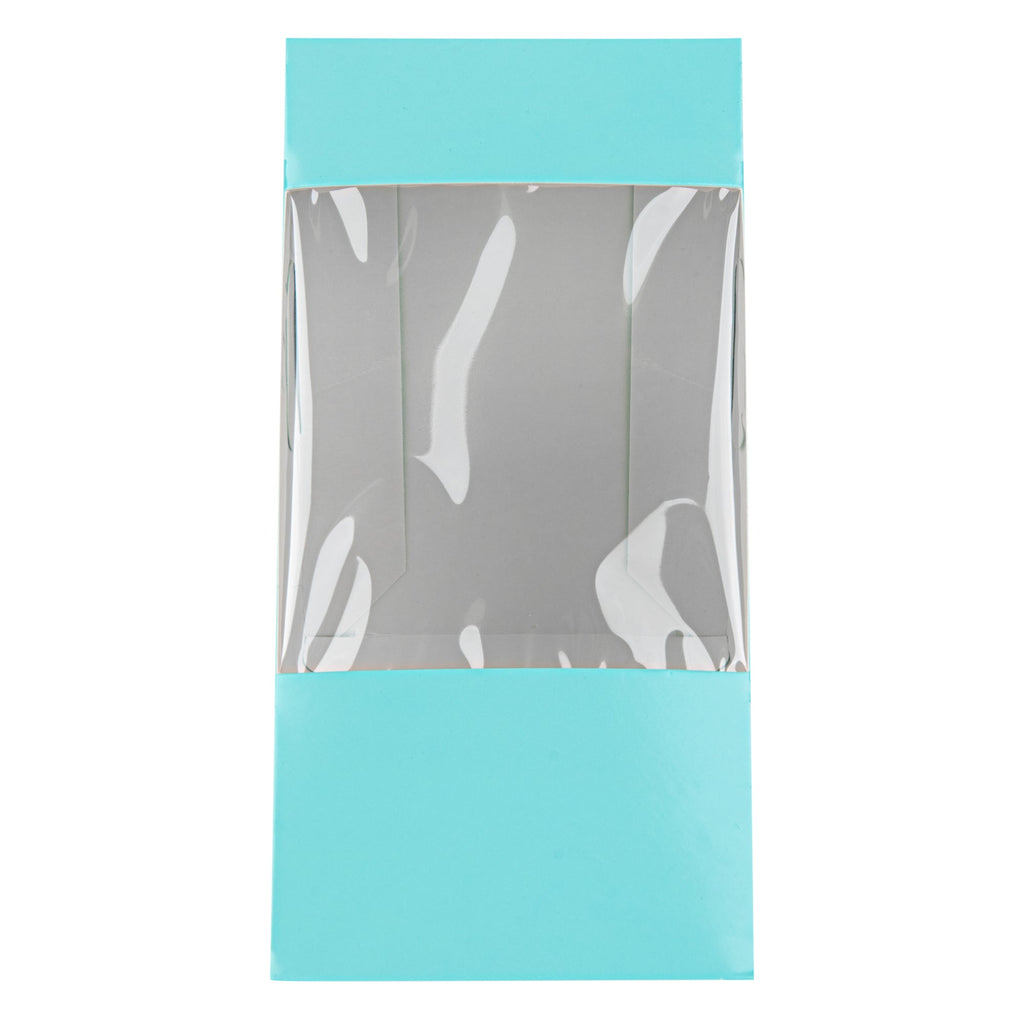 Cafe Vision Triangle Turquoise Paper Large Sandwich Box - 4 3/4" x 4 3/4" x 3 1/4" - 200 count box